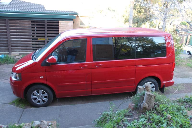We have a current gen Salsa Red Multivan Kombi for the family mover