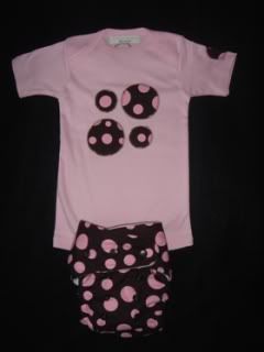 Polka Pink Matching Diaper & Shirt *Free Shipping*