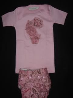 Pink Swirls Matching Diaper & Shirt *Free Shipping*