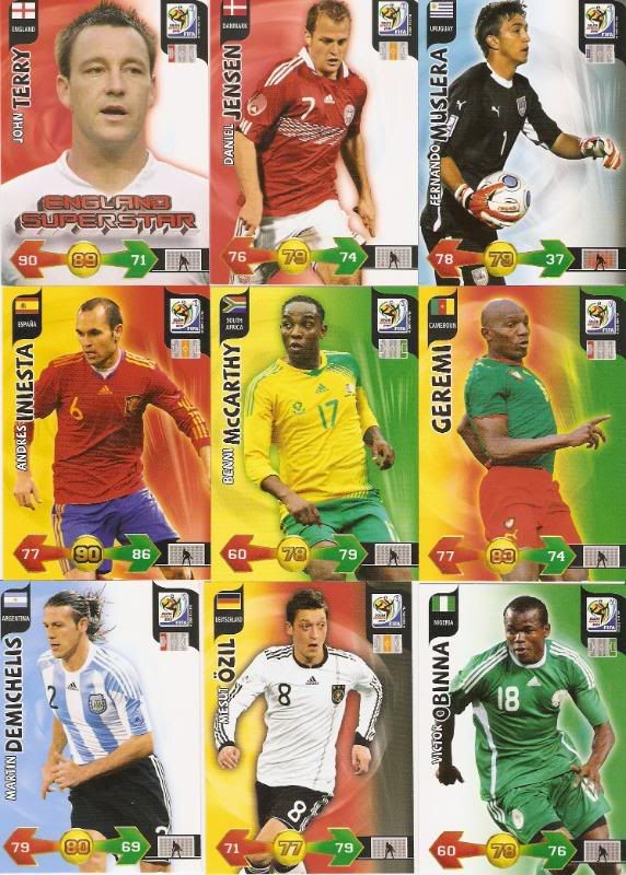 World Cup Schedule Card. Panini 2010 World Cup Cards,