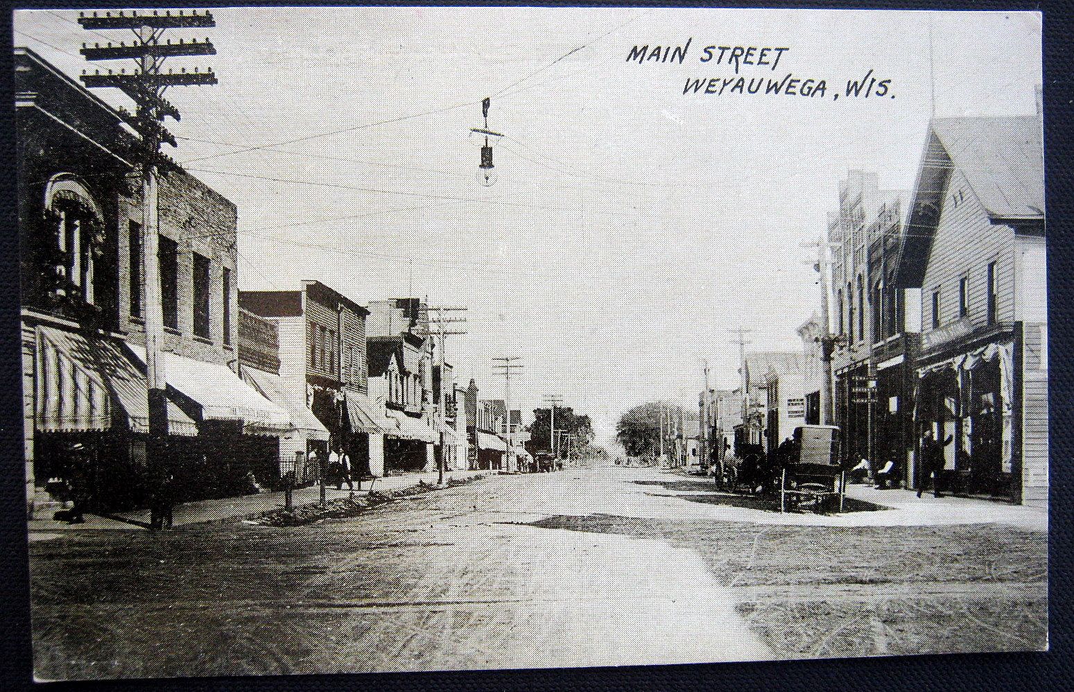 WEYAUWEGA Wisconsin 1900's UnPaved MAIN STREET DOWNTOWN eBay