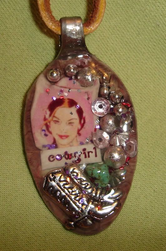 spoon pendant-pink cowgirl boots