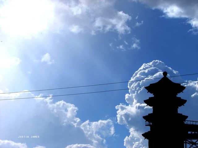 chinatown, pagoda, justin, clouds, pretty