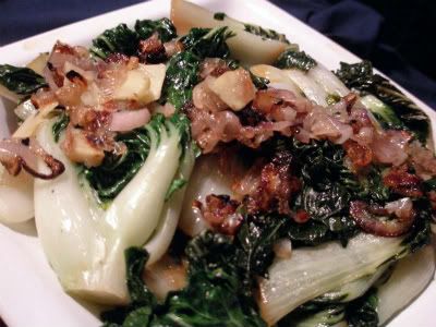 baby bok choy with shallots