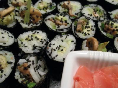 mushroom avocado rolls