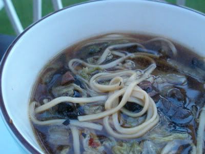 saba noodles with Chinese cabbage in broth