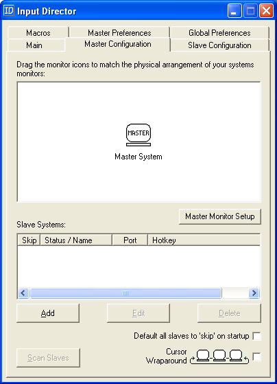 mastercfg Input Director 使用一套键盘鼠标控制多台电脑