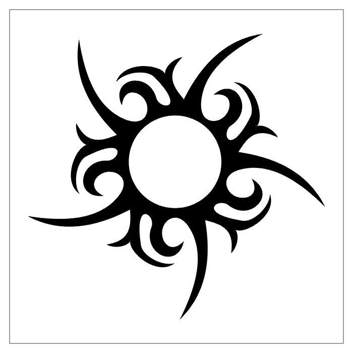 Modern Sun Tribal Tattoos Design 2