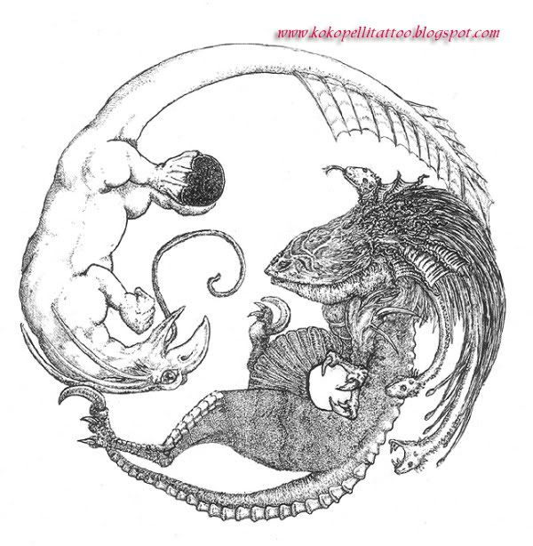 dragon yin yang tattoo. Yin-Yang Tattoos