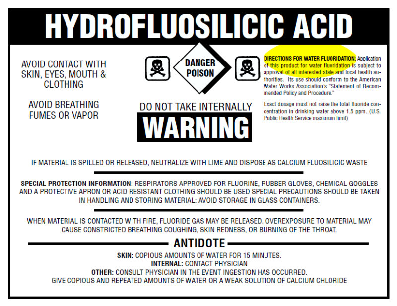 Image result for hydrofluorosilicic acid label