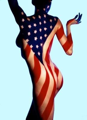Body Paint Fashion American Flag Design