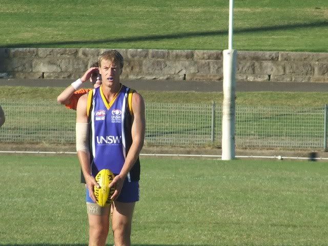 Troy Luff shoots for goal