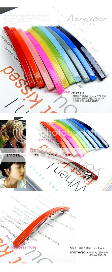 KOREA Hair accessory BARRETTES AZNAVOUR #orange 1 PIECE  