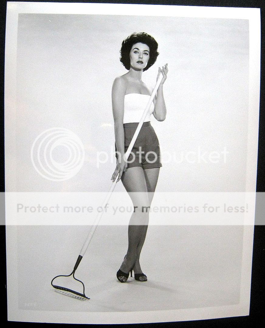 1950s Sexy CARMEN PHILLIPS in Bathing Suit ~ with Rake  