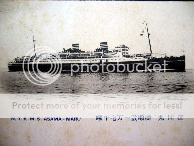 SHIP~N.Y.K.M.S. ASAMA   MARU ~Sunk by U.S. Submarine  