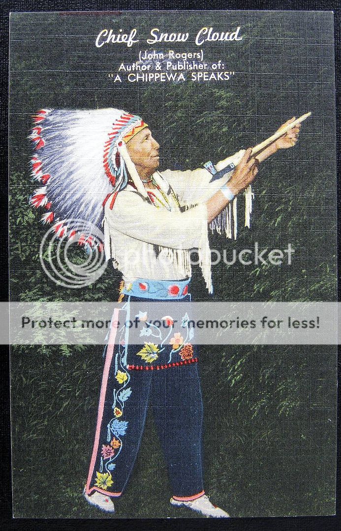 CHIPPEWA INDIAN~ CHIEF SNOW CLOUD WITH PEACE PIPE  