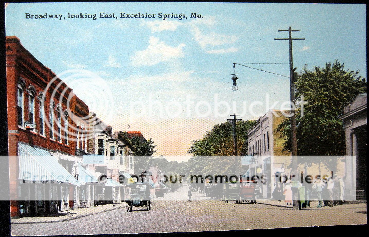 Excelsior Springs Mo 1900 S Broadway Old Autos Downtown Street Lantern Ebay