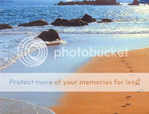 Footprints on Beach Personalized Name Background Print