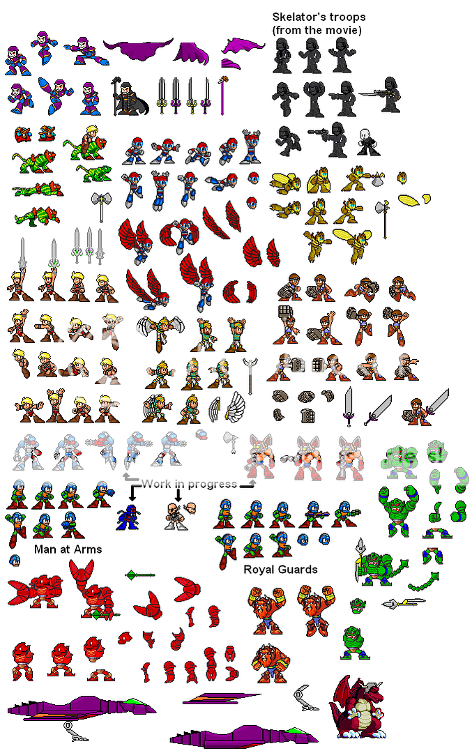 My custom He-Man game sprites (megaman 7 style)