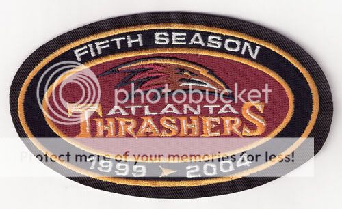 product 2003 04 atlanta thrashers 5th anniversary patch blue price $ 